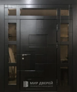 Металлическая дверь в дом с фрамугой верхней №12 внешняя